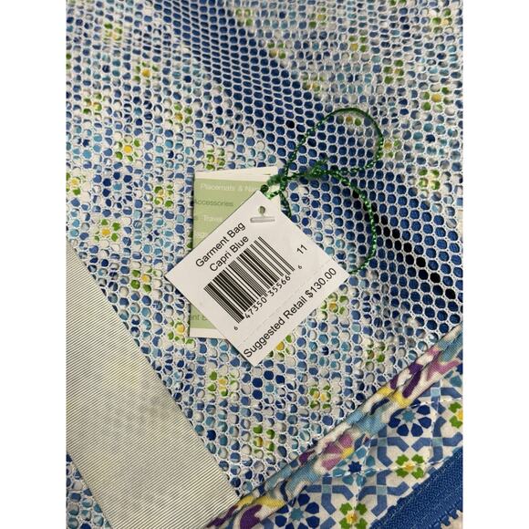 Vera Bradley Garment Bag Capri Blue Retired Rare Travel Luggage Beautiful Cond - Picture 7 of 7